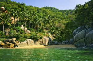 Beautiful beach on tropical Pacific coast of Mexico